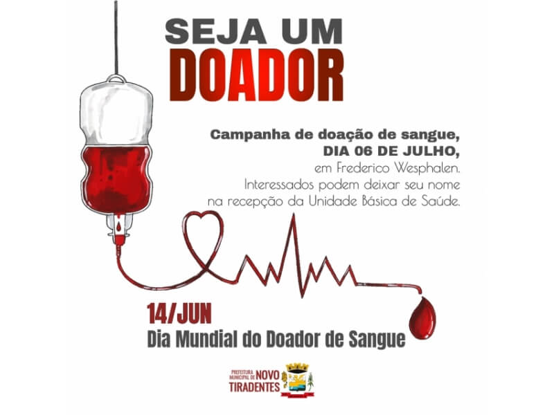 14 DE JUNHO: DIA MUNDIAL DO DOADOR DE SANGUE