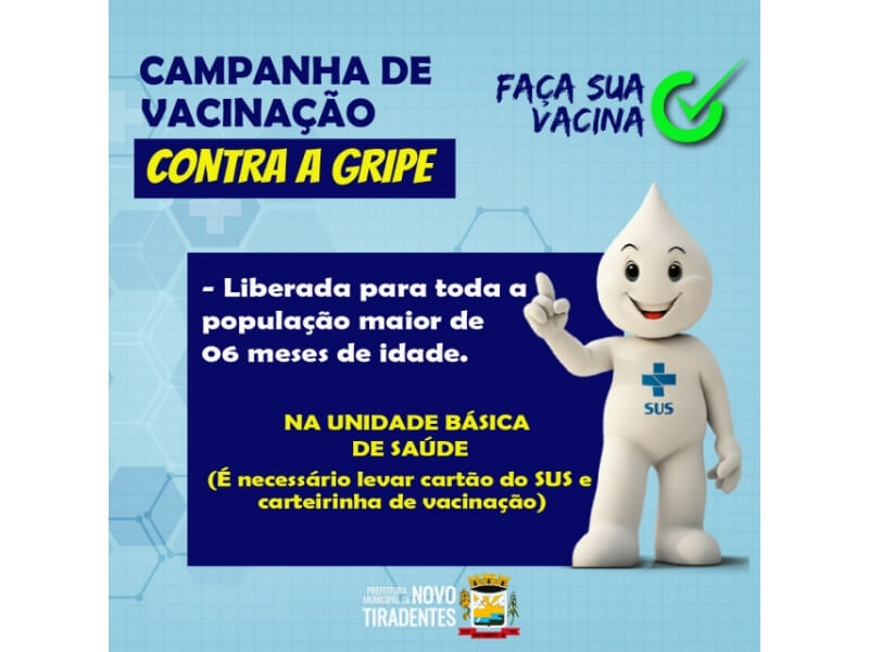 VACINAÇÃO CONTRA A GRIPE ESTÁ LIBERADA PARA TODA A POPULAÇÃO  