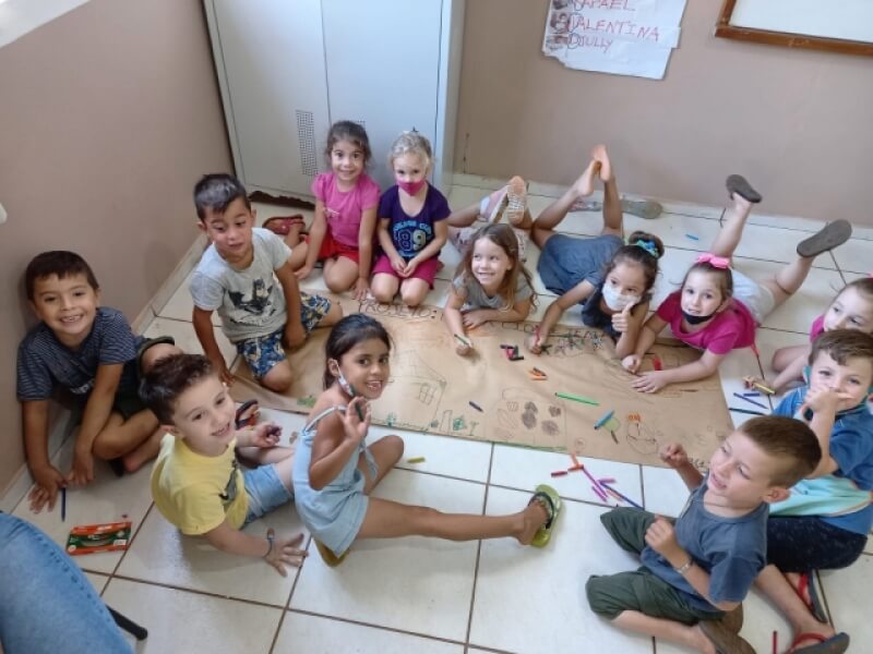 ALUNOS DO PRÉ B DA ESCOLA MUNICIPAL SÃO LUIZ GONZAGA DE NOVO TIRADENTES DESENVOLVEM PROJETO MINHA CIDADE TEM