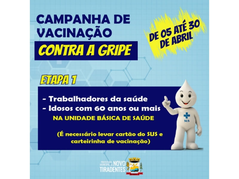 CAMPANHA DE VACINAÇÃO CONTRA A GRIPE TERÁ INÍCIO NESTE MÊS DE ABRIL  