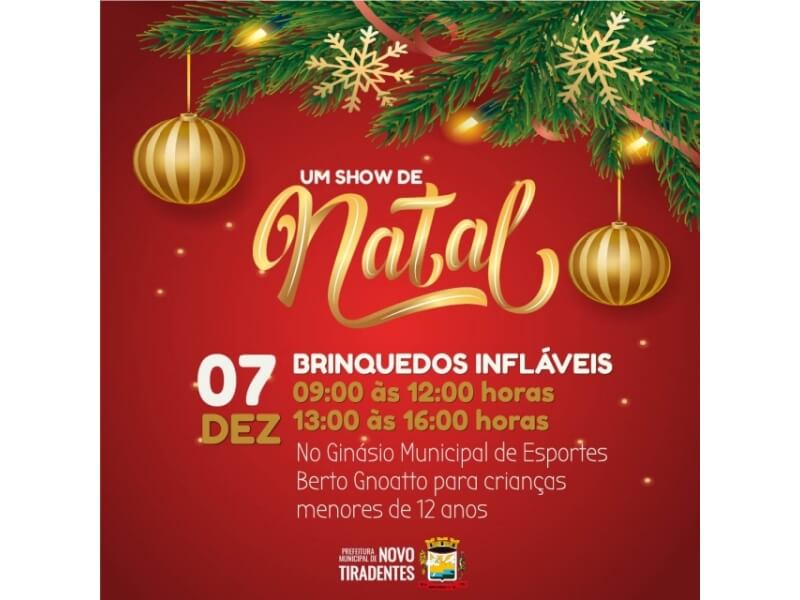 UM SHOW DE NATAL TERÁ DIA COM BRINQUEDOS INFLÁVEIS PARA CRIANÇADA