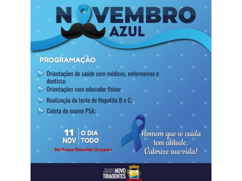 SECRETARIA DA SAÚDE E ASSISTÊNCIA SOCIAL PROMOVERÁ O DIA D DO NOVEMBRO AZUL