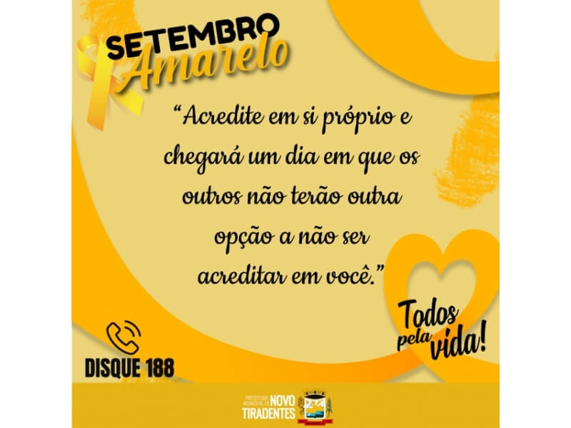 SETEMBRO AMARELO: DEVEMOS FICAR ALERTAS AOS SINAIS