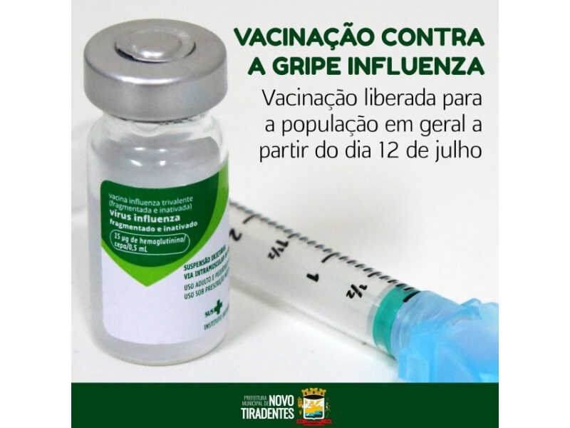 VACINAÇÃO CONTRA A INFLUENZA SERÁ LIBERADA PARA POPULAÇÃO EM GERAL