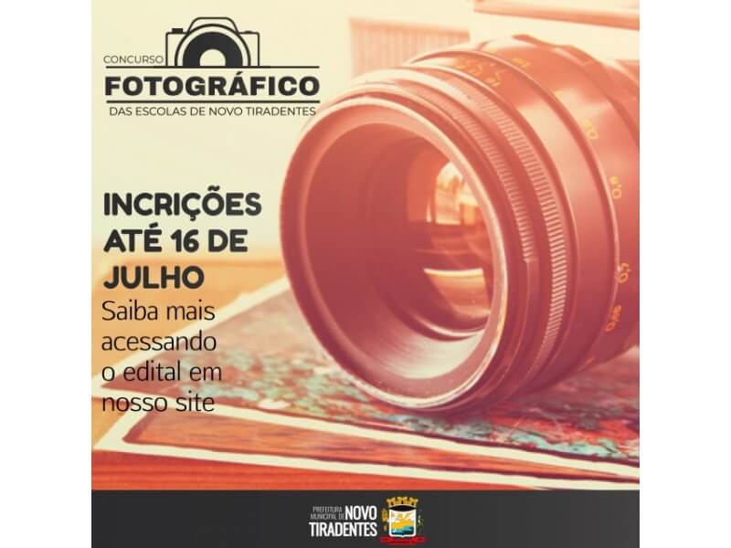 O I CONCURSO FOTOGRÁFICO DAS ESCOLAS DE NOVO TIRADENTES ESTÁ COM AS INSCRIÇÕES ABERTAS