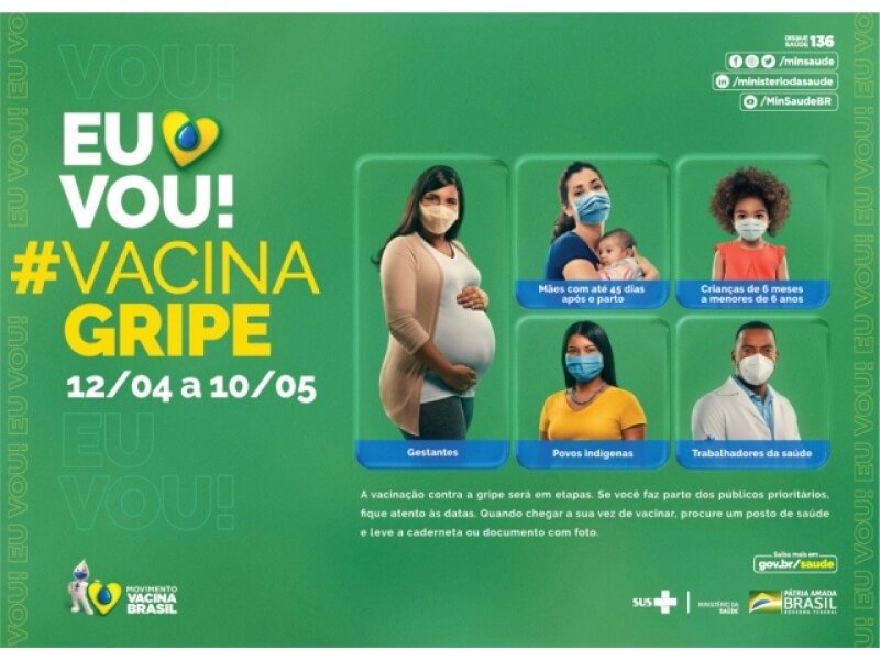 PRIMEIRA FASE DA VACINAÇÃO CONTRA A GRIPE SEGUE ATÉ 10 DE MAIO