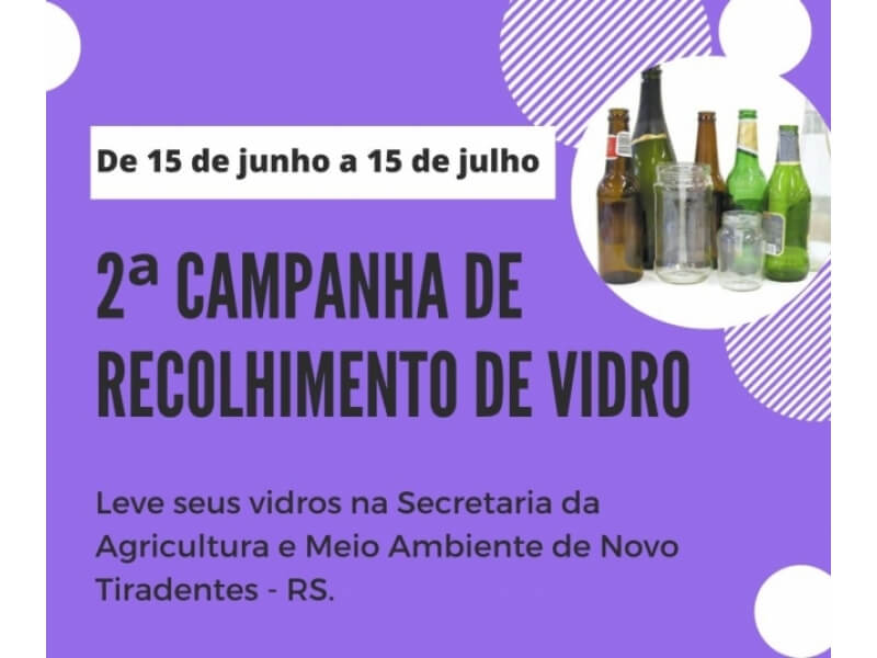 NOVO TIRADENTES REALIZA SEGUNDA CAMPANHA DE RECOLHIMENTO DE VIDRO