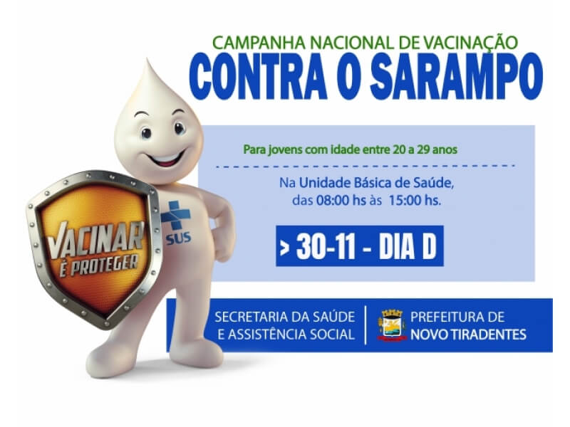 JOVENS COM IDADE ENTRE 20 A 29 ANOS DEVEM REALIZAR VACINA CONTRA O SARAMPO