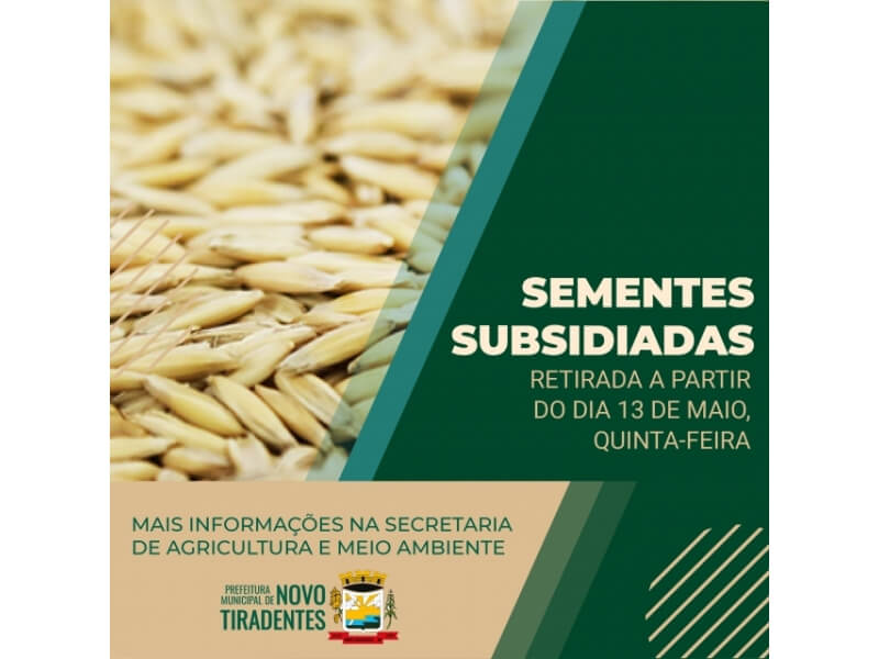 RETIRADA DAS SEMENTES DE AVEIA E AZEVÉM SUBSIDIADAS INICIA NA QUINTA-FEIRA, 13 DE ABRIL