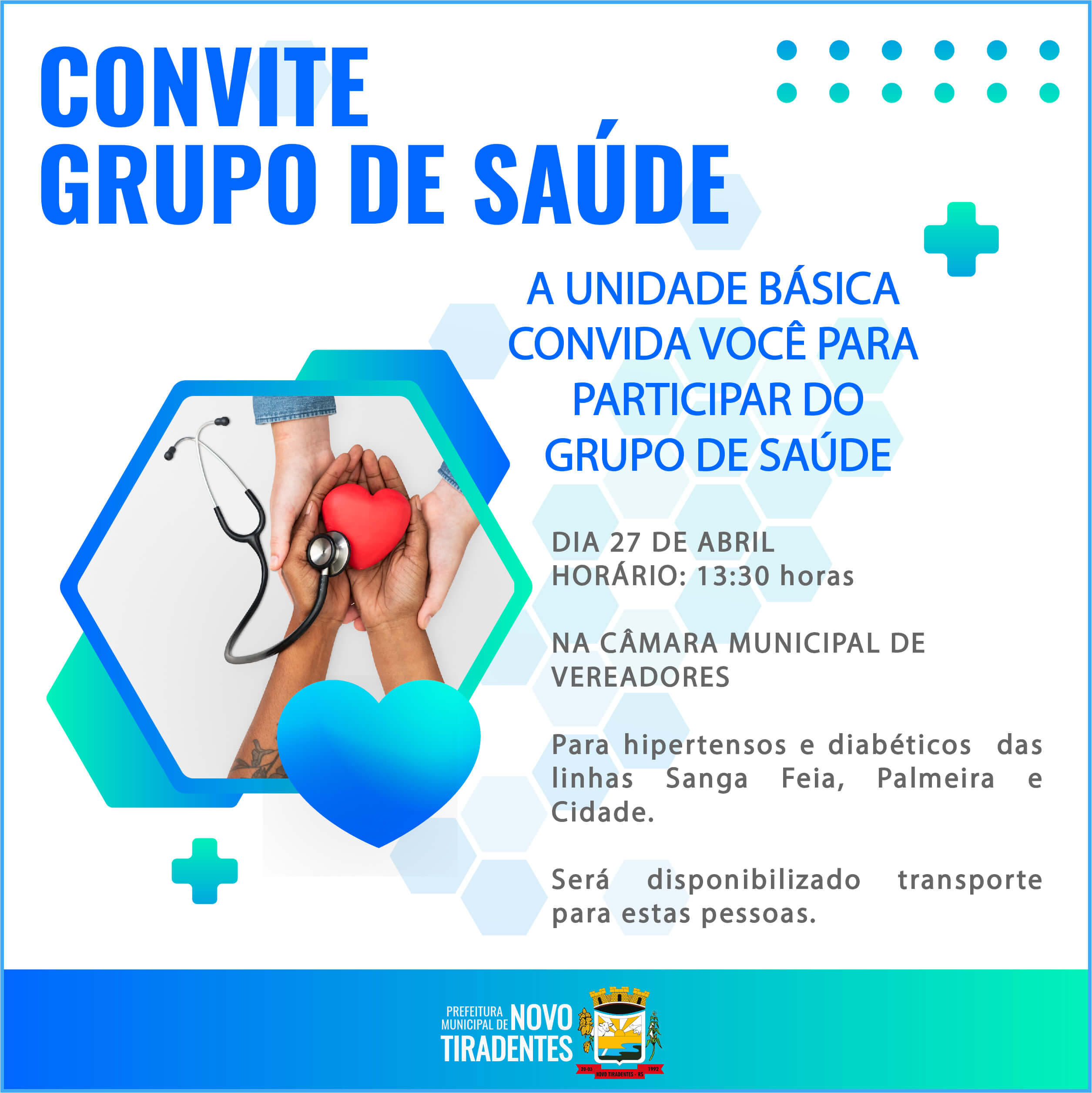 CONVITE GRUPO DE SAÚDE PARA LOCALIDADES DO INTERIOR E CIDADE