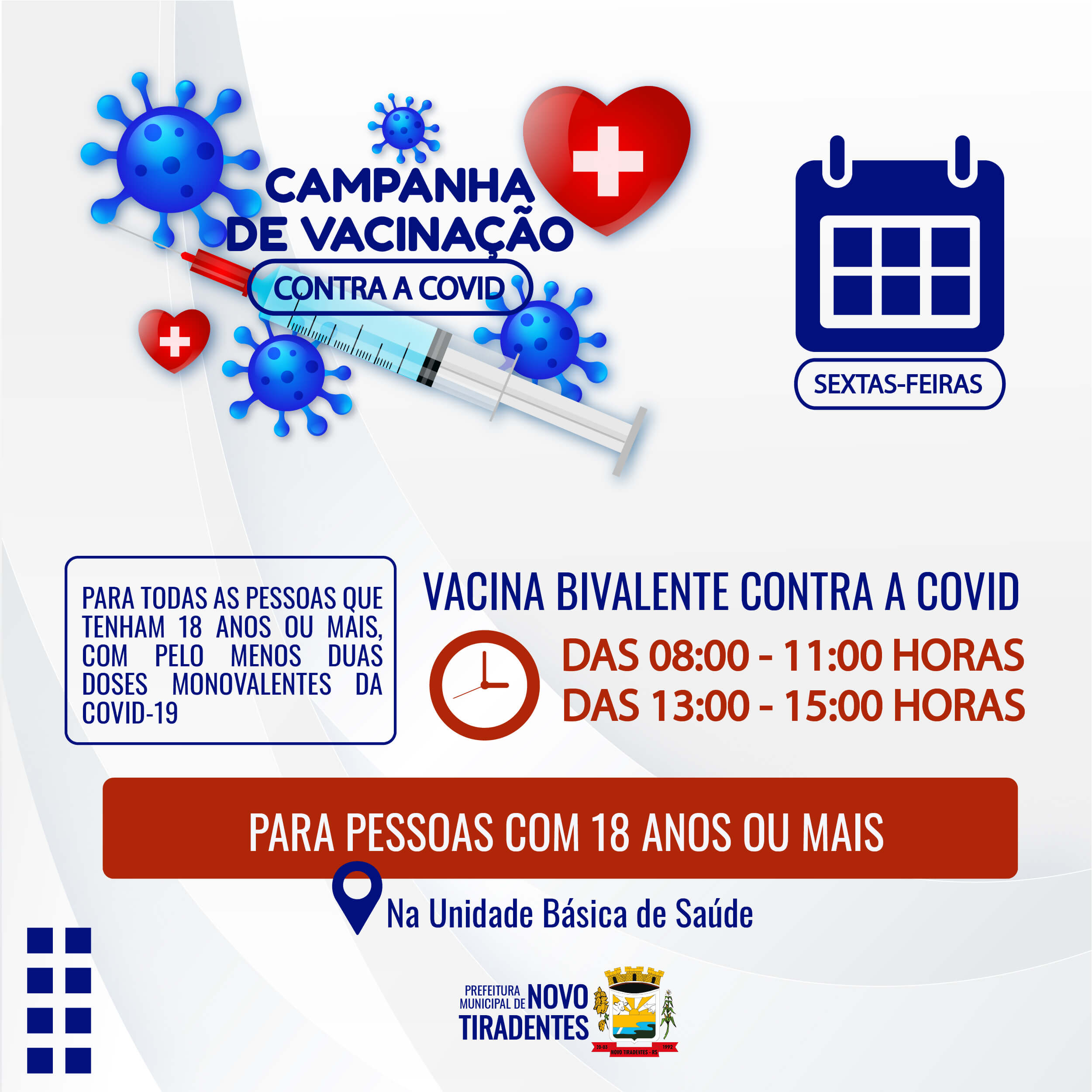 VACINA BIVALENTE CONTRA COVID SERÁ DISPONIBILIZADA PARA POPULAÇÃO COM 18 ANOS OU MAIS