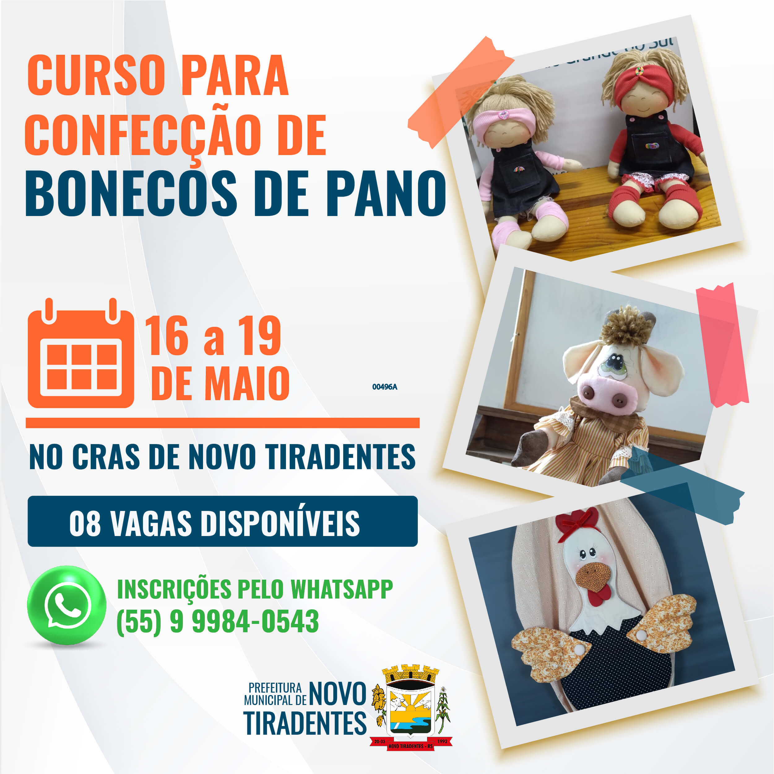 CRAS DE NOVO TIRADENTES DISPONIBILIZA CURSO PARA CONFECÇÃO DE BONECOS DE PANO