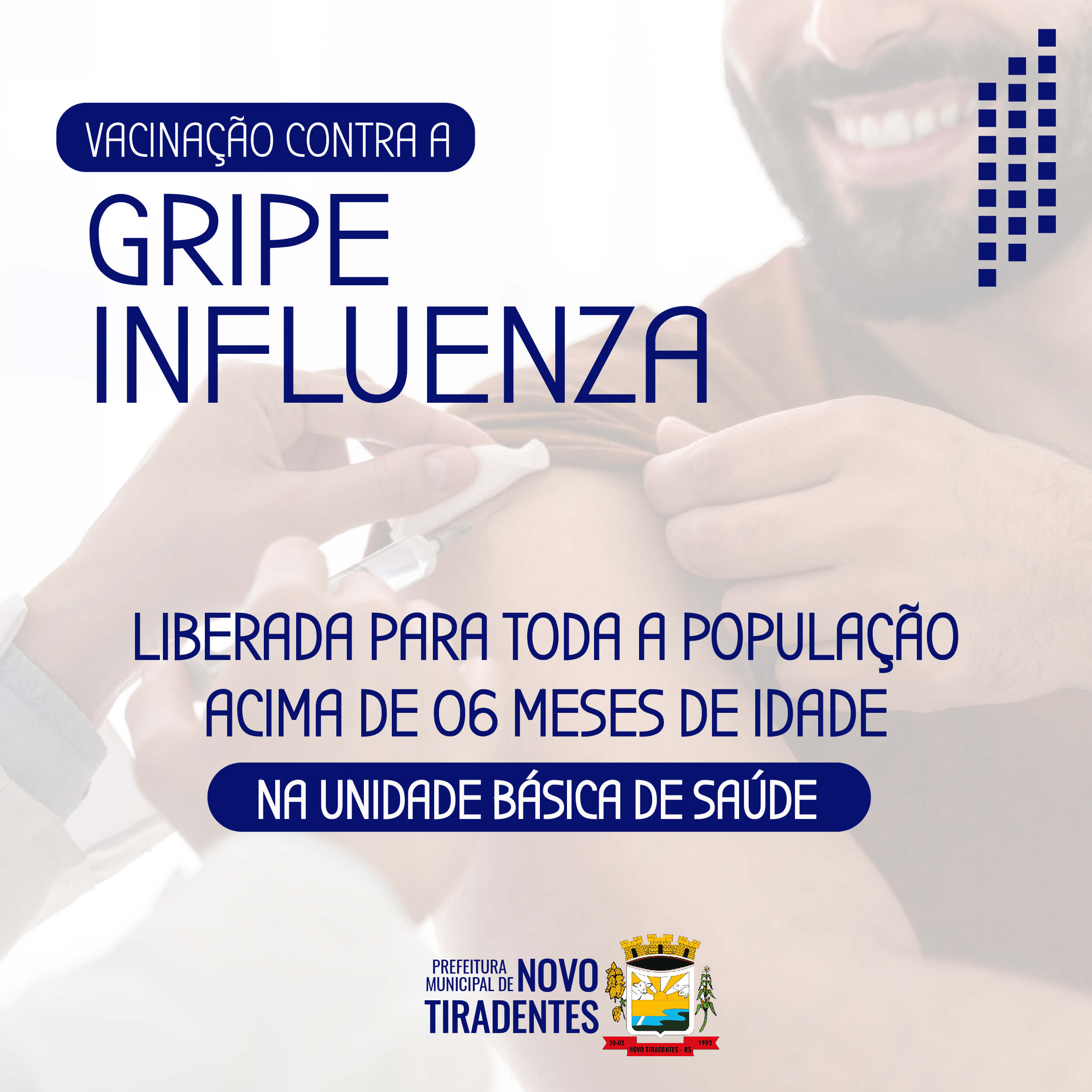 VACINAÇÃO CONTRA A INFLUENZA ESTÁ LIBERADA PARA TODA A POPULAÇÃO DE NOVO TIRADENTES