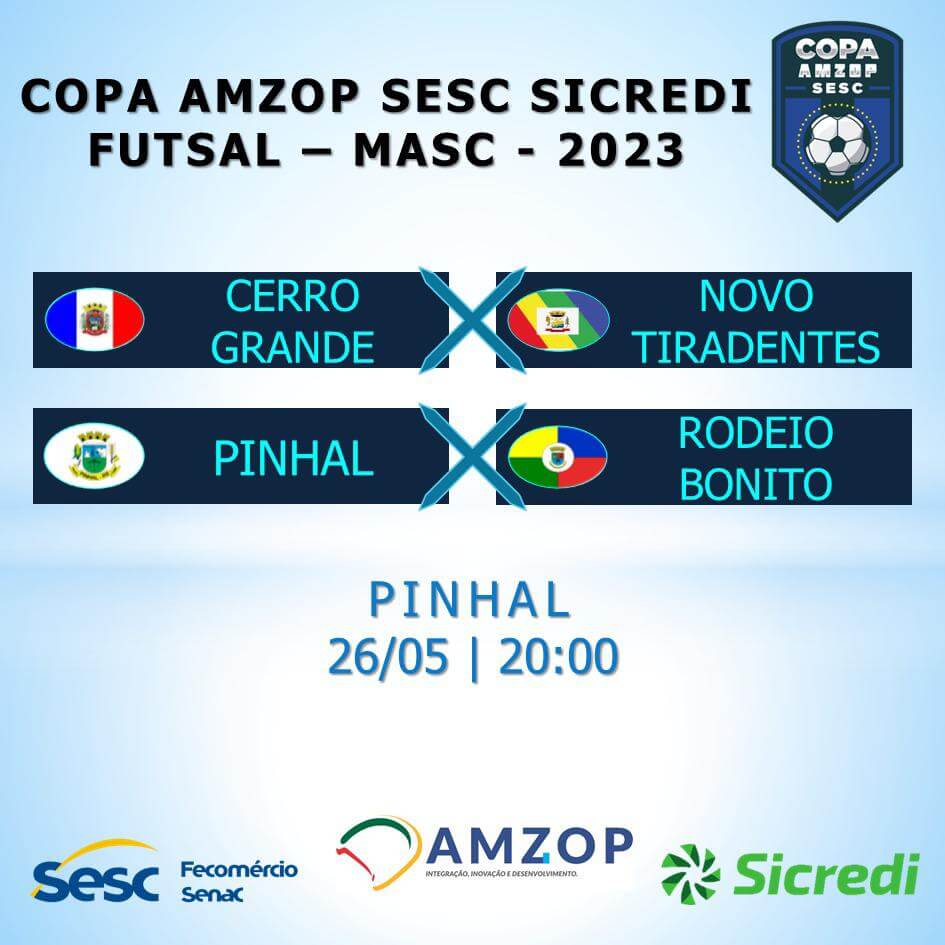 SEXTA-FEIRA, 26, TEM JOGO DA EQUIPE DE NOVO TIRADENTES NA COPA AMZOP SESC SICREDI DE FUTSAL
