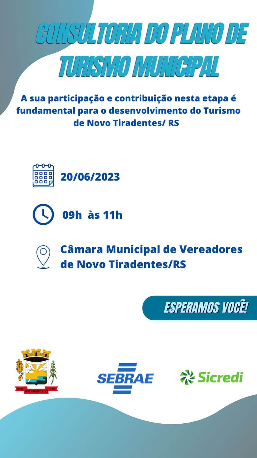 ENCONTRO PARA CONSULTORIA DO PLANO MUNICIPAL DO TURISMO ACONTECERÁ NO DIA 20 DE JUNHO