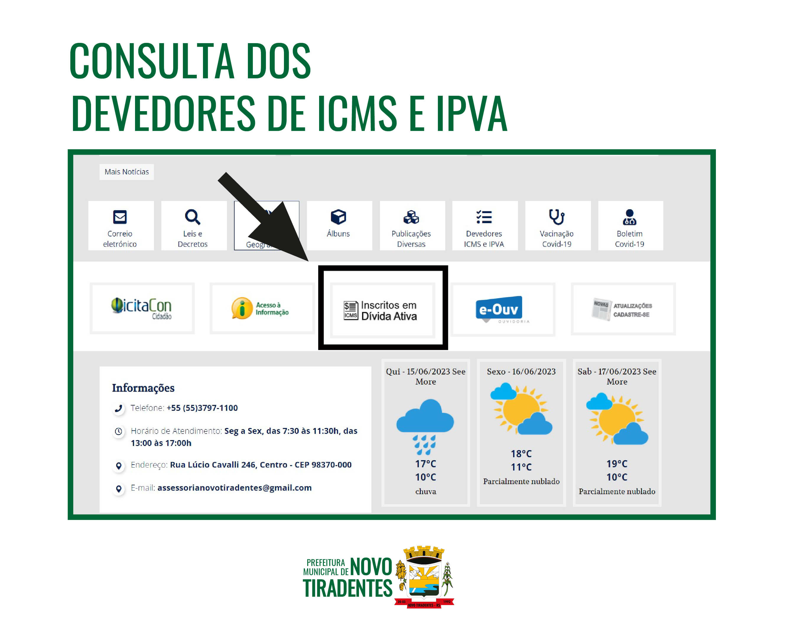 NOVO TIRADENTES DISPONIBILIZA LISTA DE DEVEDORES EM DÍVIDA ATIVA COM ICMS E IPVA
