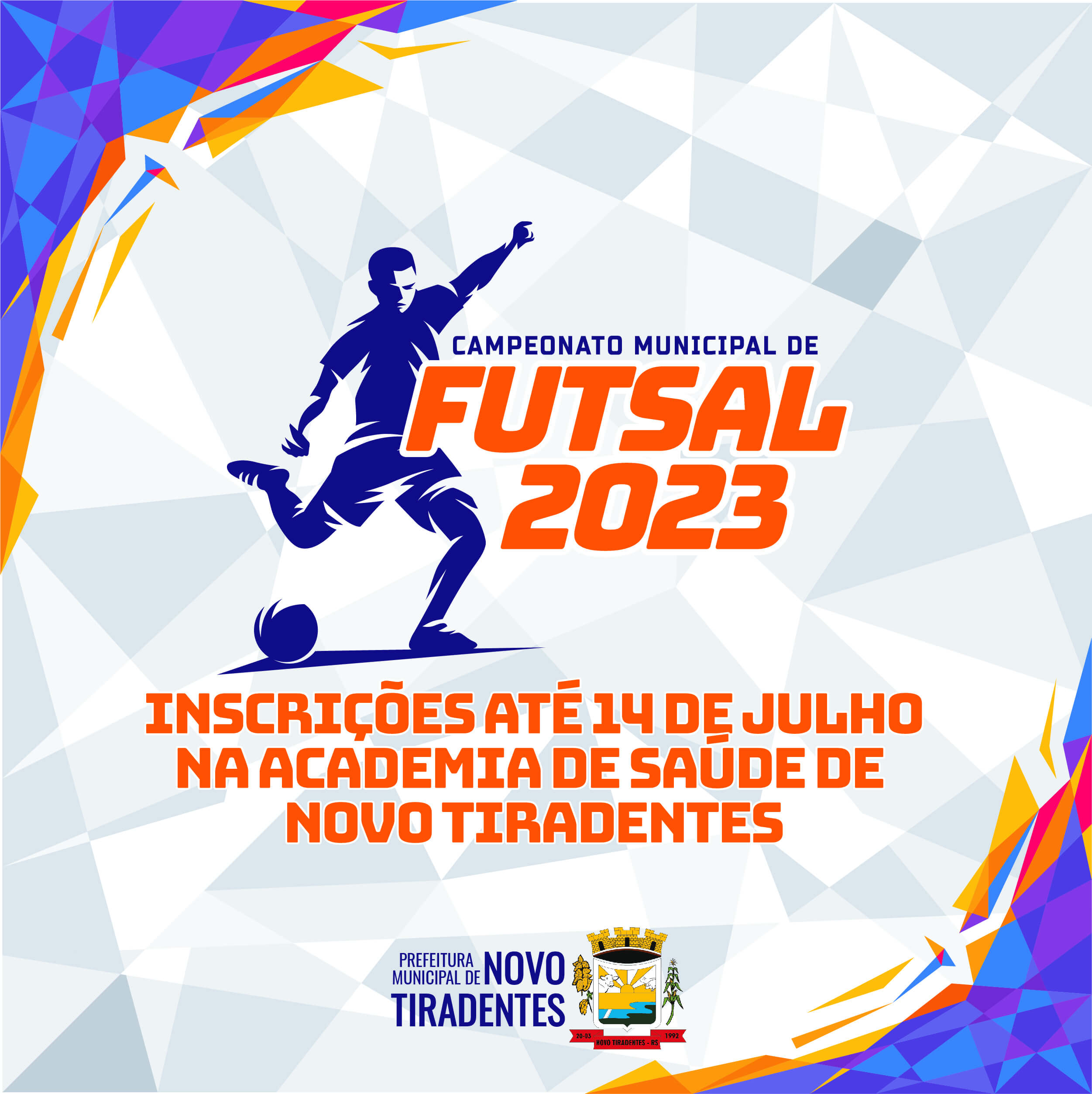 CAMPEONATO MUNICIPAL DE FUTSAL DE NOVO TIRADENTES TEM INSCRIÇÕES PRORROGADAS ATÉ DIA 14 DE JULHO