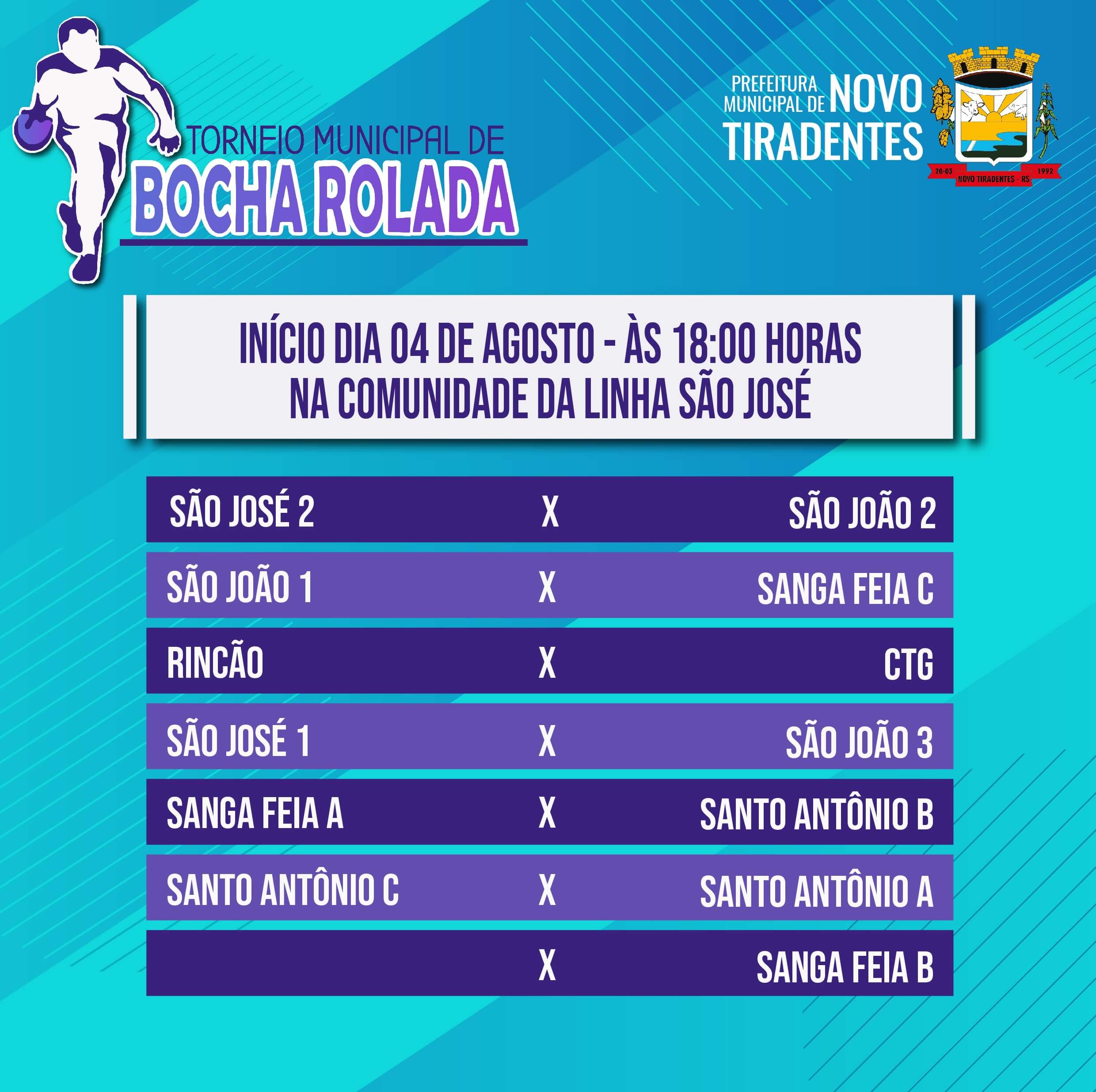 TORNEIO MUNICIPAL DE BOCHA ROLADA TERÁ INÍCIO NO DIA 04 DE AGOSTO