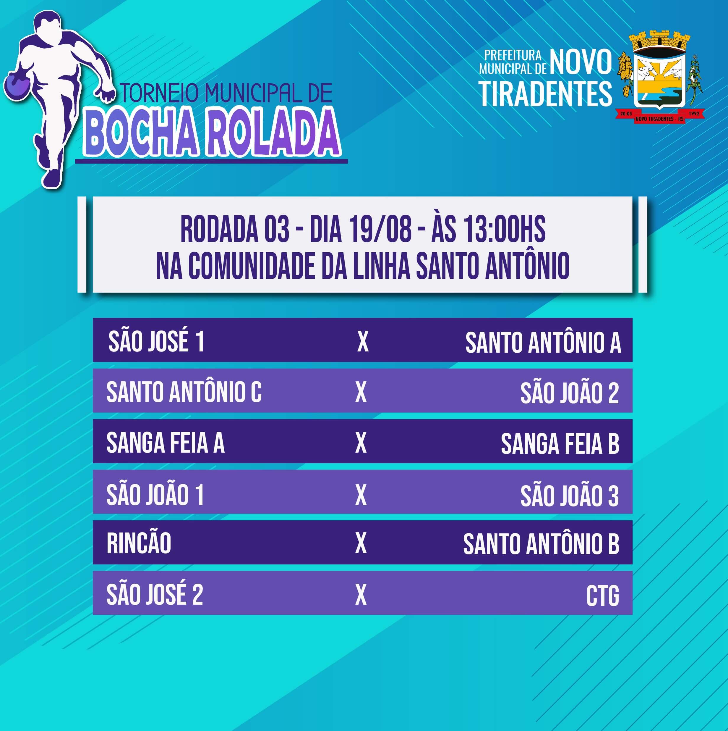 PRÓXIMA RODADA DO TORNEIO DE BOCHA ROLADA ACONTECERÁ NESTE SÁBADO, 19 DE AGOSTO