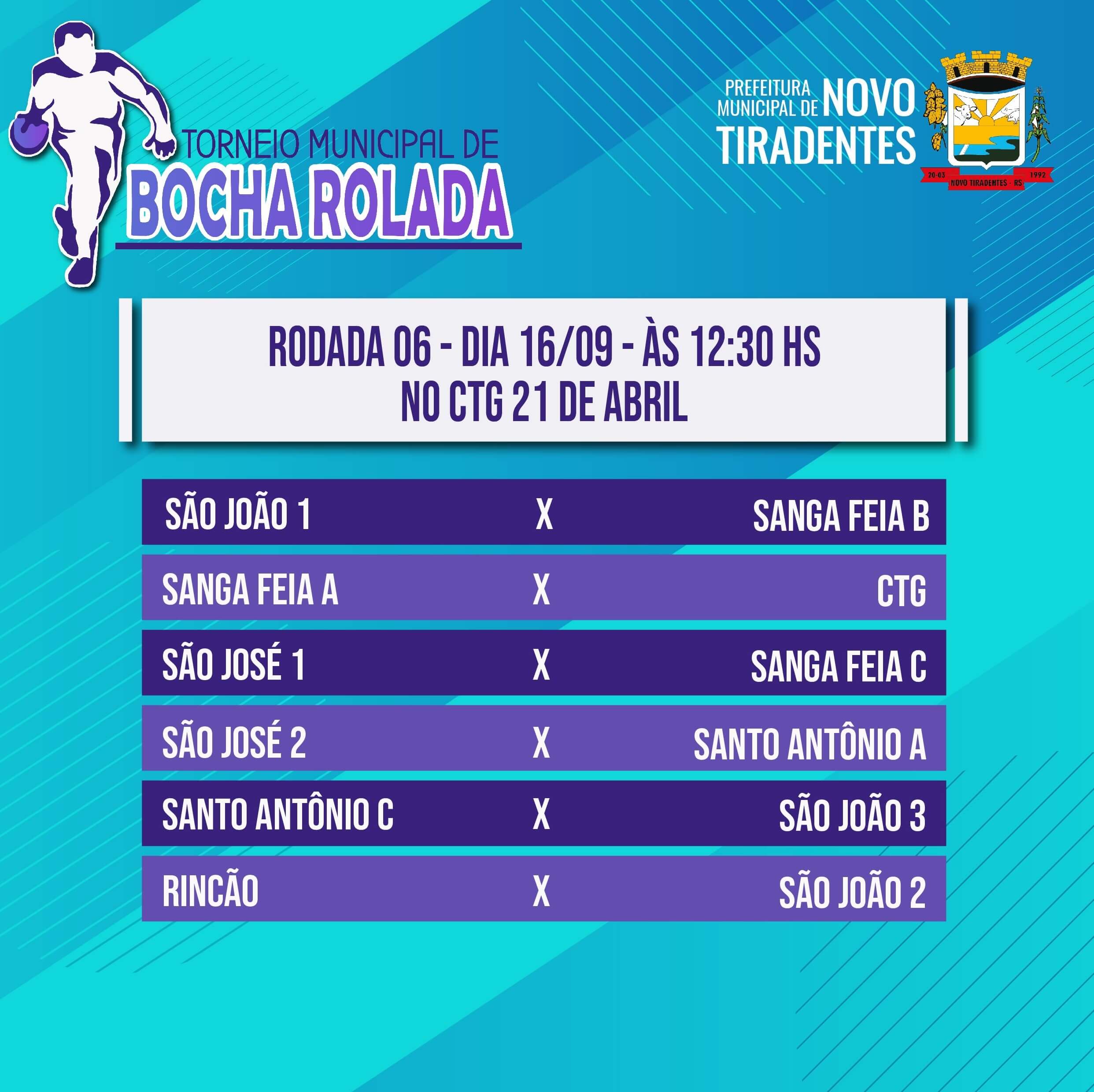 PRÓXIMA RODADA DO TORNEIO DE BOCHA ROLADA ACONTECERÁ NO SÁBADO, 16 DE SETEMBRO, NO CTG 21 DE ABRIL