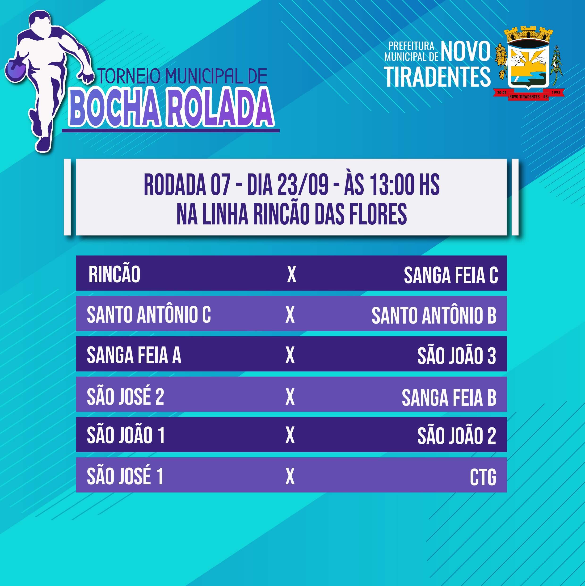 PRÓXIMA RODADA DO TORNEIO DE BOCHA ROLADA ACONTECERÁ NO SÁBADO, 23 DE SETEMBRO, NA LINHA RINCÃO DAS FLORES