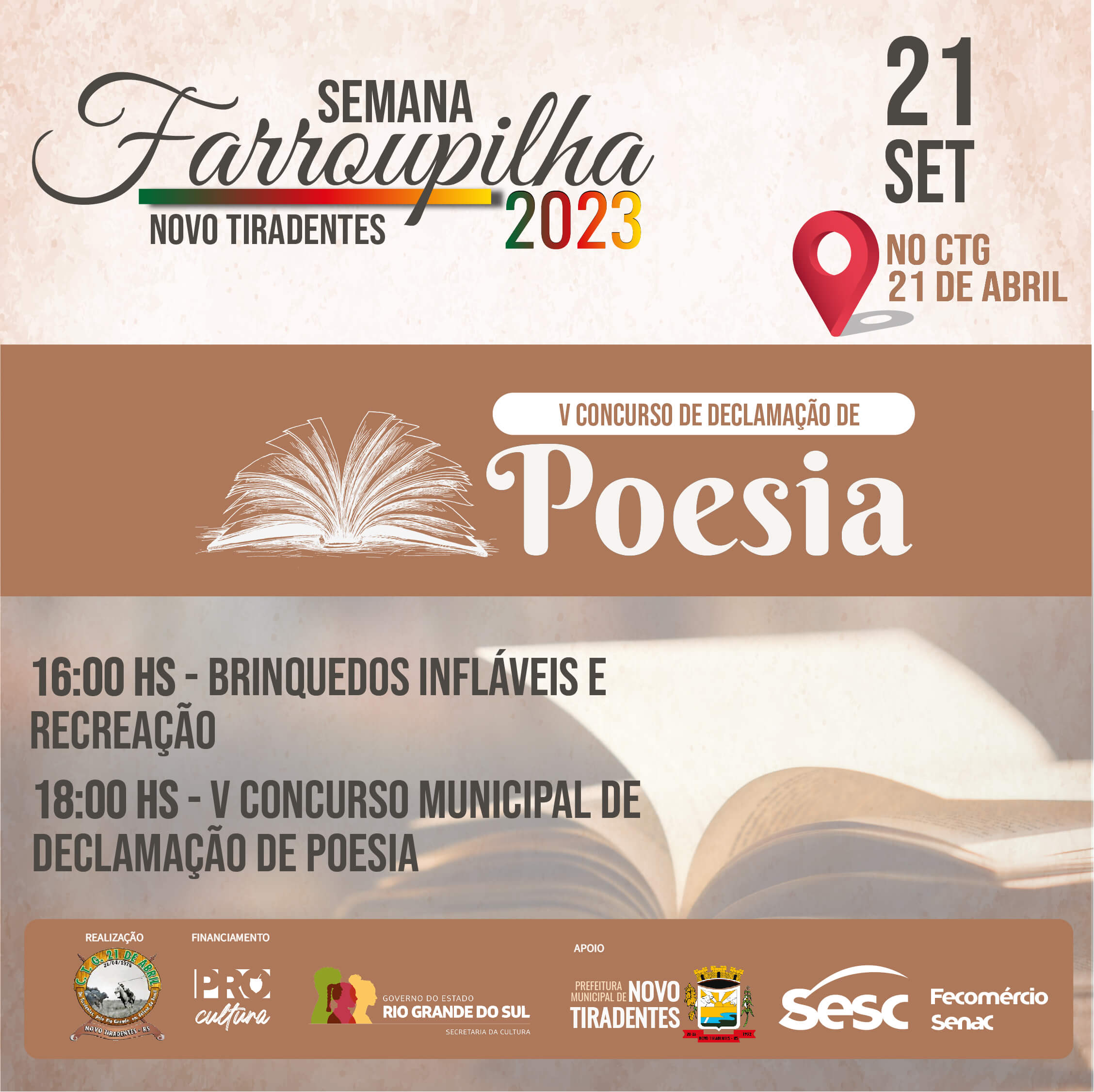 HOJE É DIA DE CONCURSO MUNICIPAL DE DECLAMAÇÃO DE POESIA