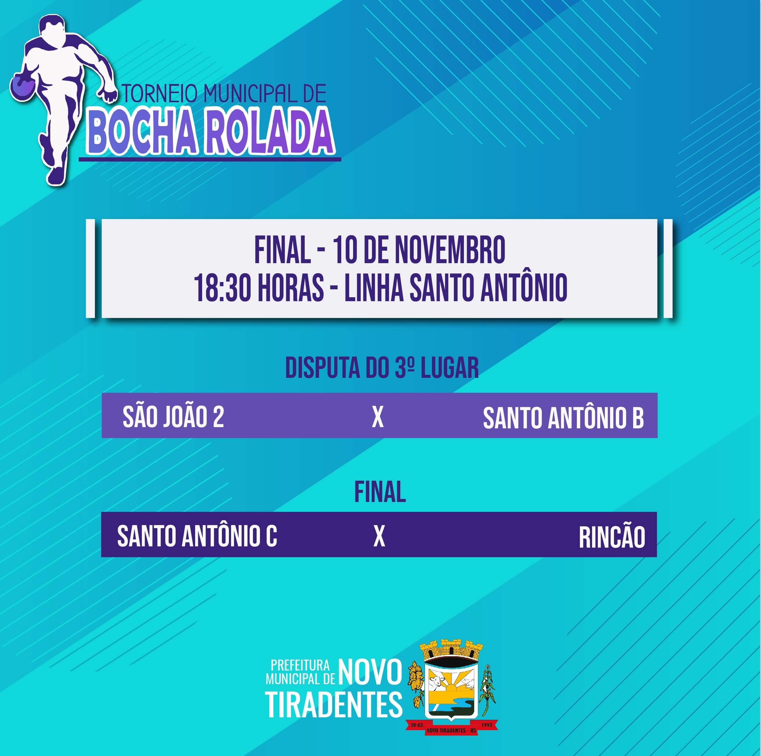 DIA 10 DE NOVEMBRO ACONTECERÁ A FINAL DO TORNEIO MUNICIPAL DE BOCHA ROLADA