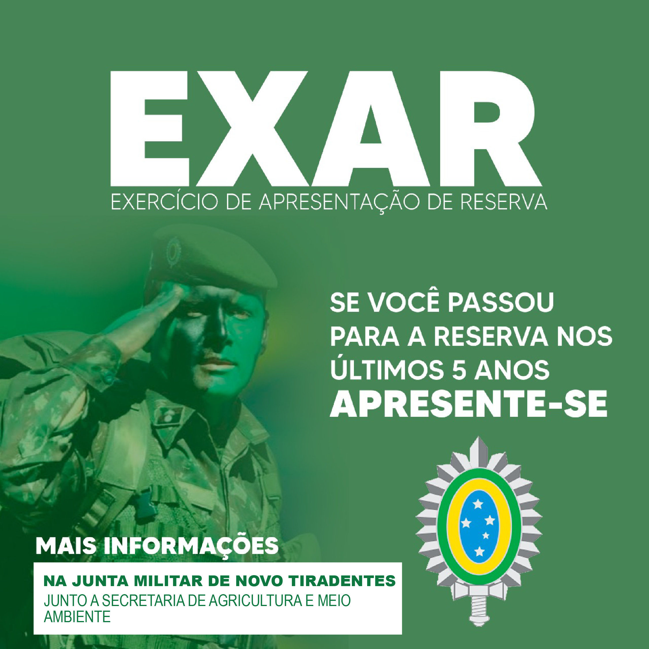 SE VOCÊ PASSOU PARA A RESERVA NOS ÚLTIMOS 5 ANOS: APRESENTE-SE