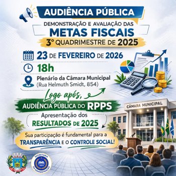 <p>Audi&ecirc;ncia P&uacute;blica de Presta&ccedil;&atilde;o de Contas do RPPS &ndash; Exerc&iacute;cio 2025</p>
