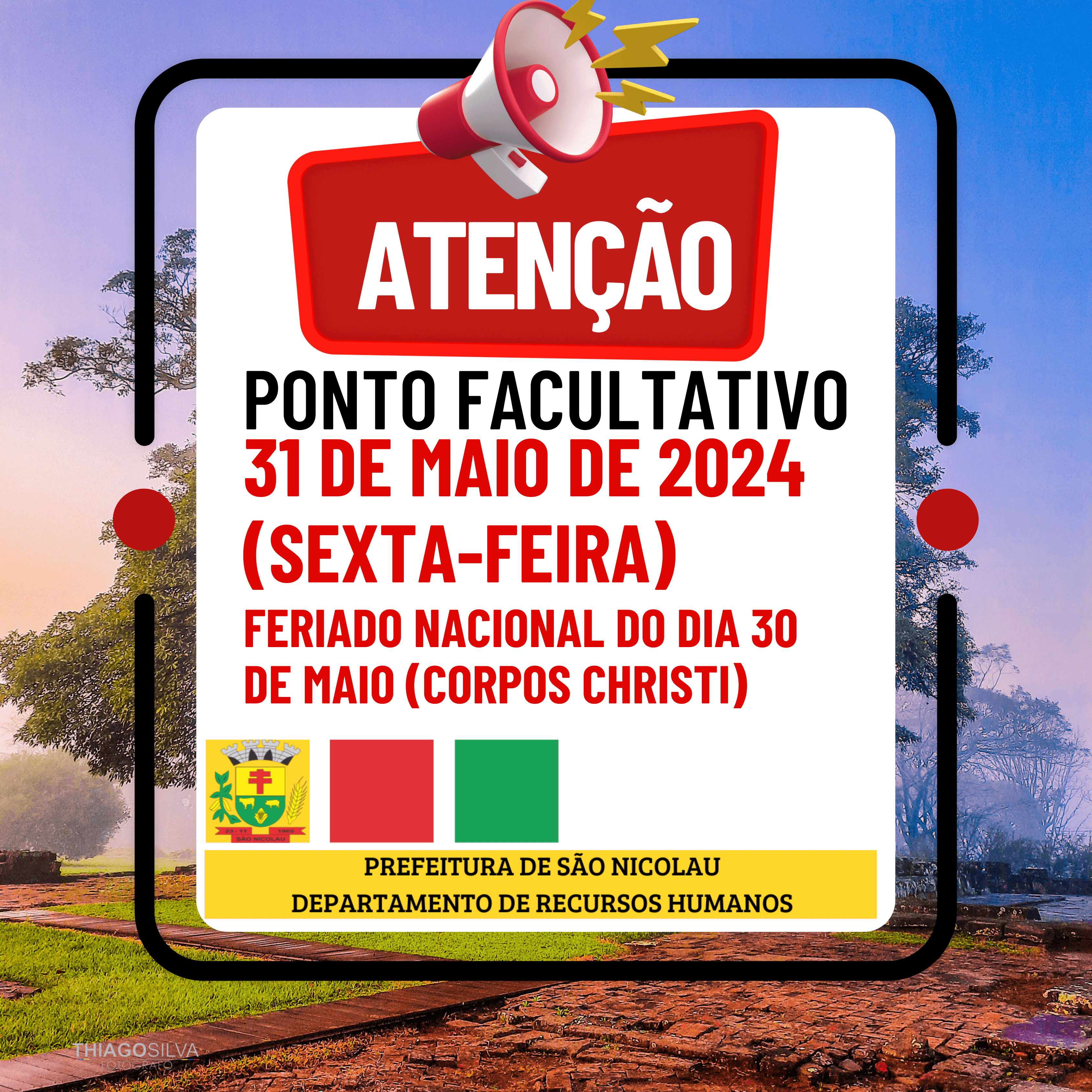 <p>"DECRETA PONTO FACULTATIVO NO DIA 31 DE MAIO DE 2024 E D&Aacute; OUTRAS PROVID&Ecirc;NCIAS"</p>