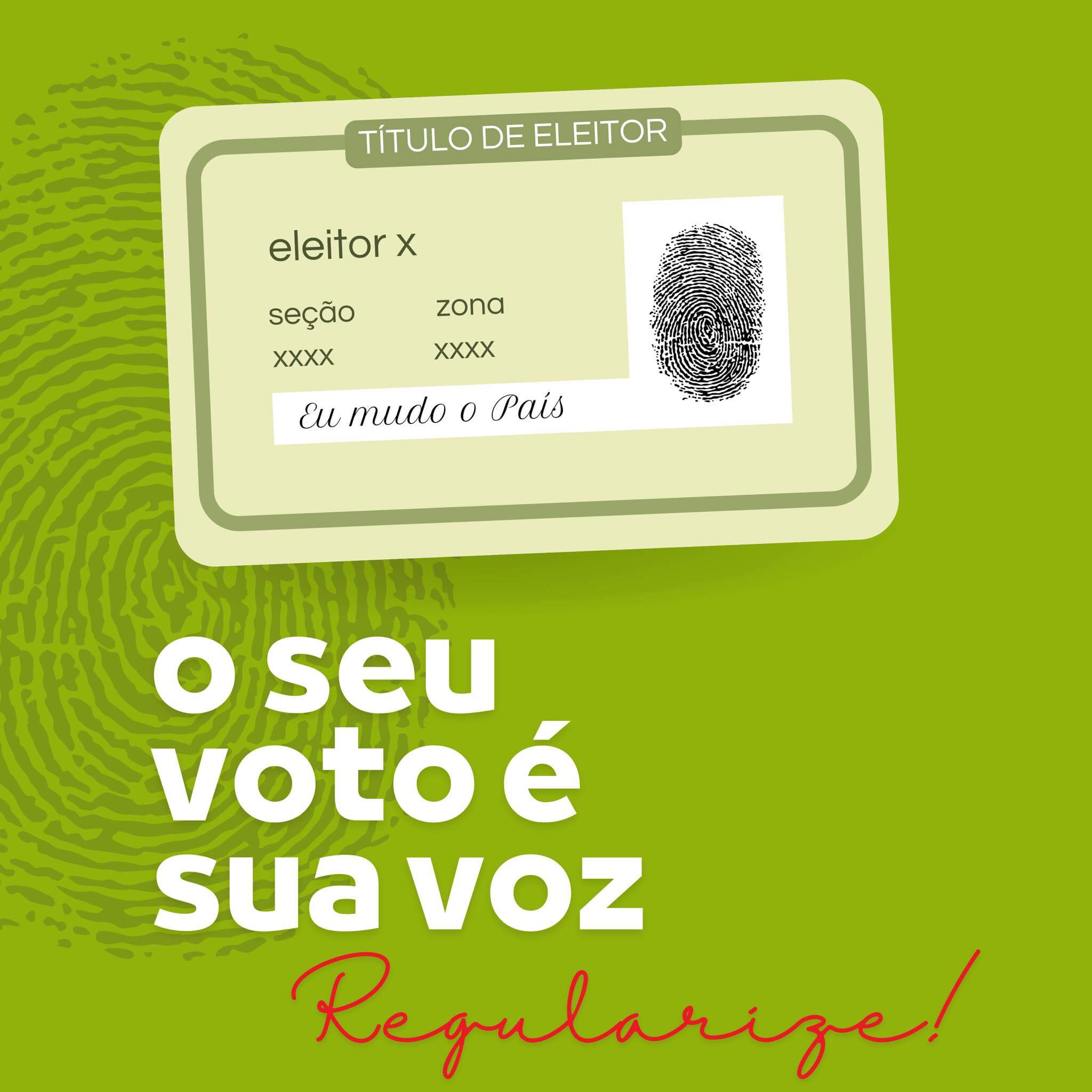 ATENÇÃO PARA REGULARIZAR OU EMITIR O SEU TÍTULO DE ELEITOR