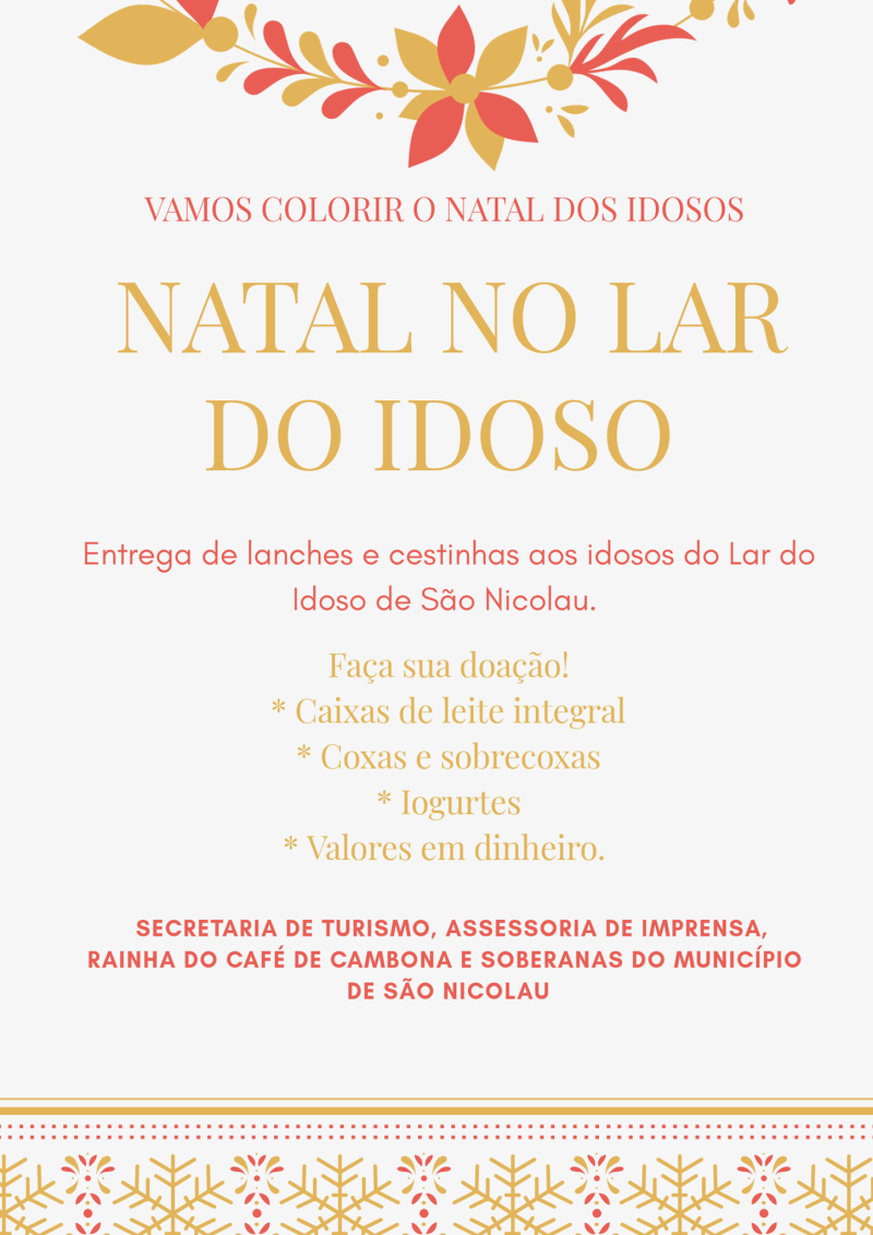 PROJETO DE NATAL COM O LAR DO IDOSO