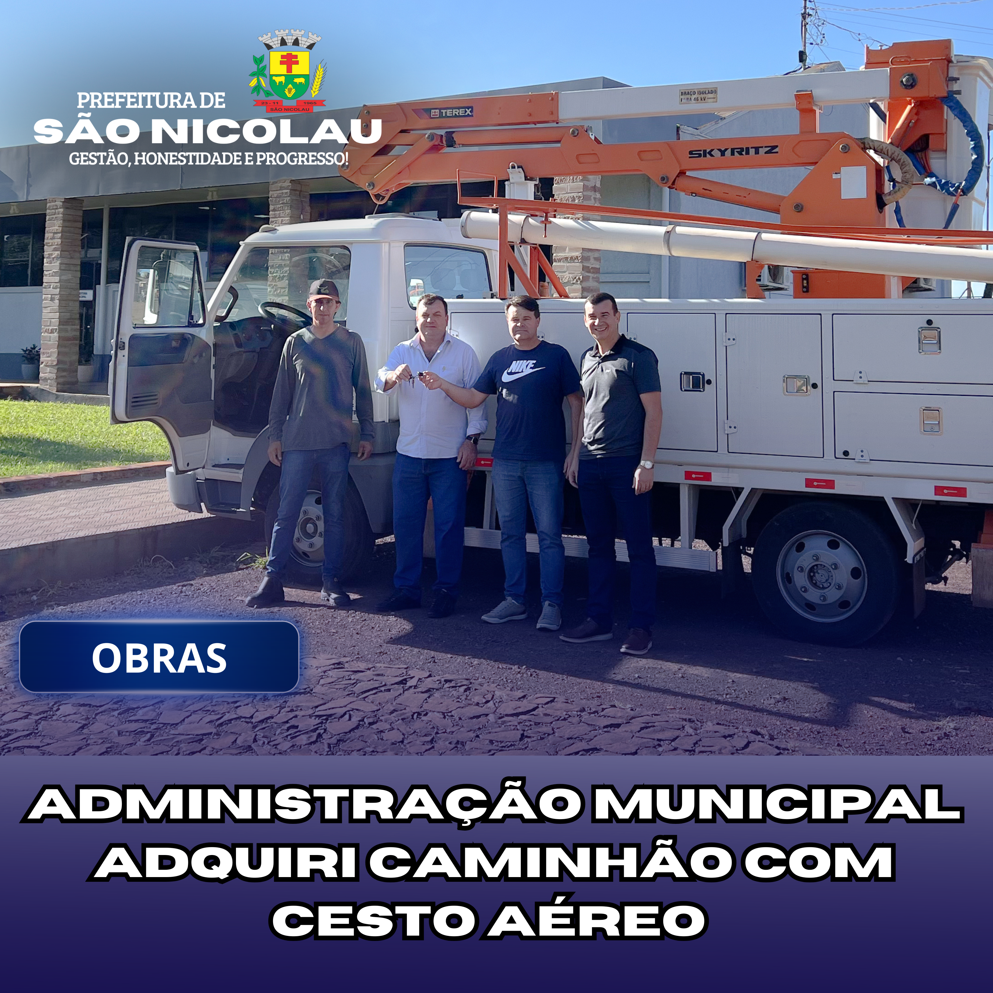 <p>ADMINISTRA&Ccedil;&Atilde;O MUNICIPAL ADQUIRI CAMINH&Atilde;O COM CESTO A&Eacute;REO</p>