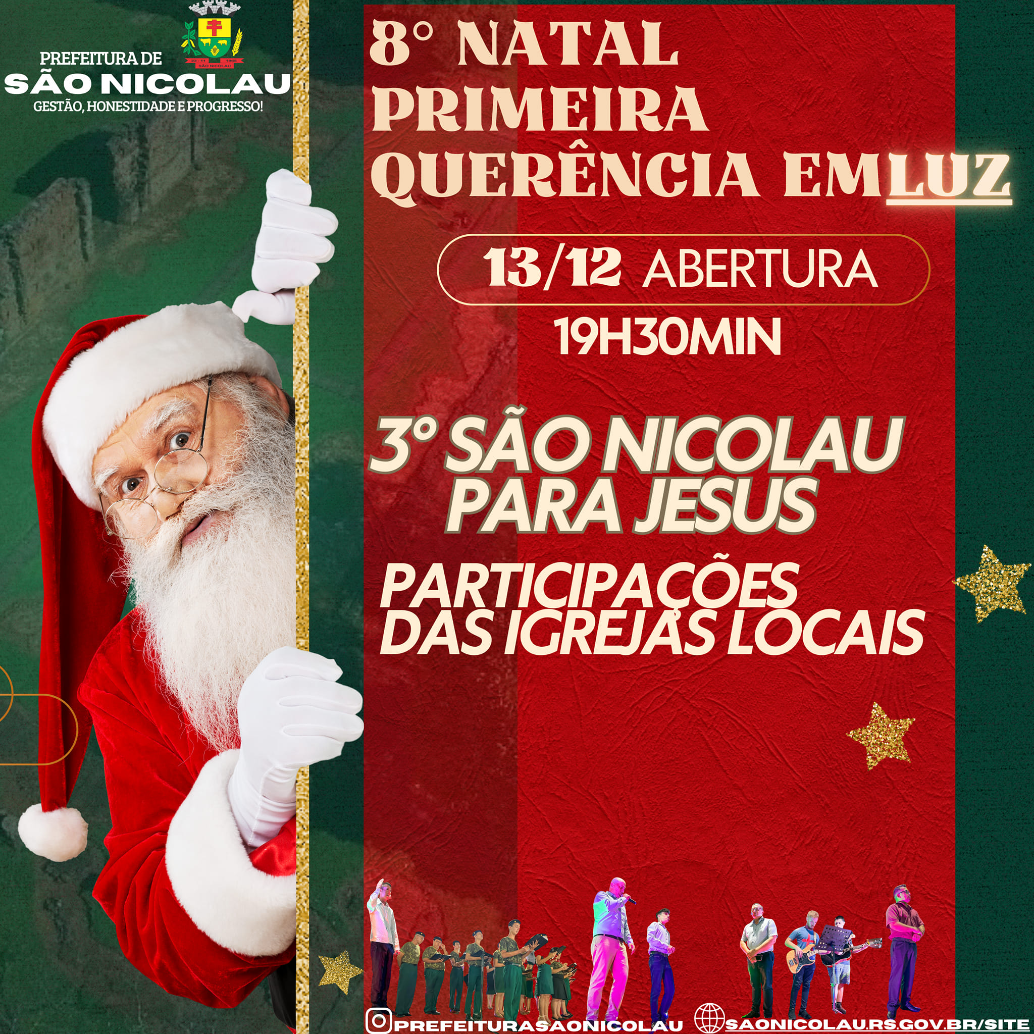 <p>3&ordm; S&Atilde;O NICOLAU PARA JESUS SER&Aacute; REALIZADO NA PRA&Ccedil;A ROQUE GONZALES E CONTAR&Aacute; COM DIVERSOS LOUVORES NESTA SEXTA-FEIRA</p>