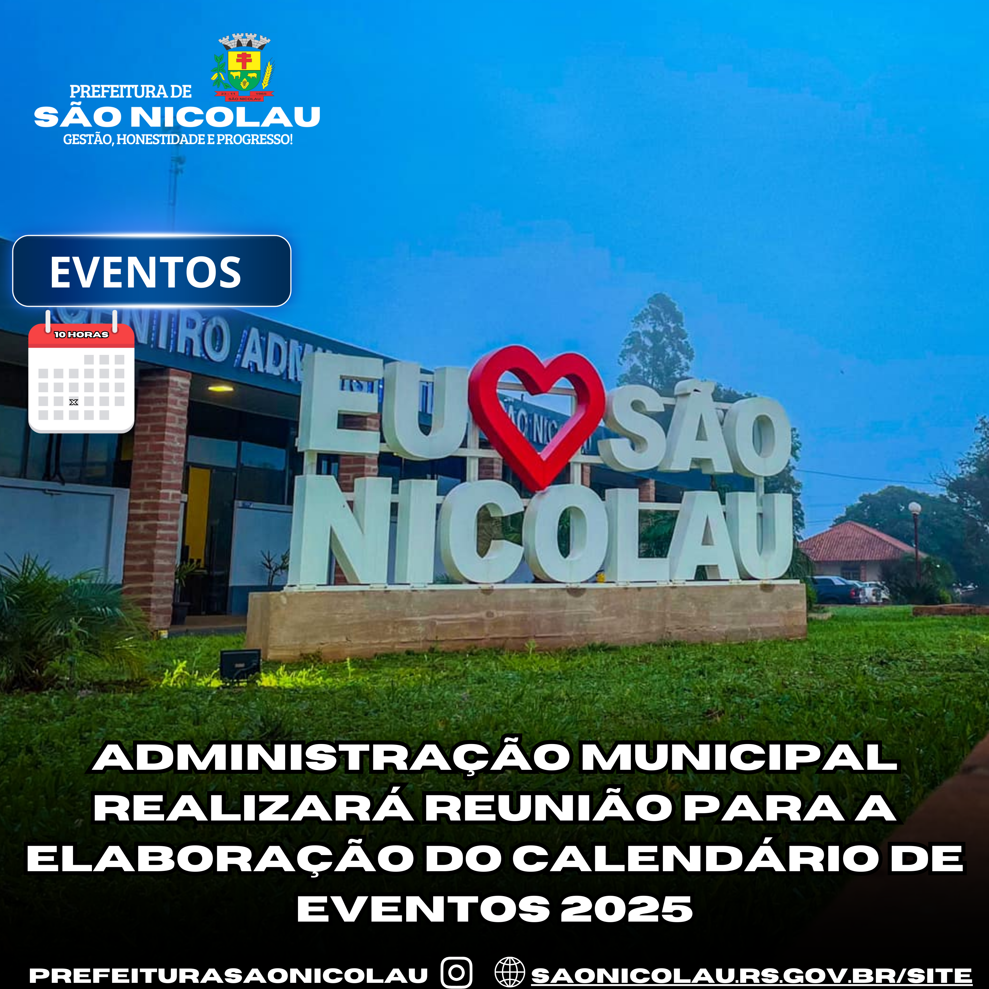 <p>ADMINISTRA&Ccedil;&Atilde;O MUNICIPAL REALIZAR&Aacute; REUNI&Atilde;O PARA A ELABORA&Ccedil;&Atilde;O DO CALEND&Aacute;RIO DE EVENTOS 2025</p>