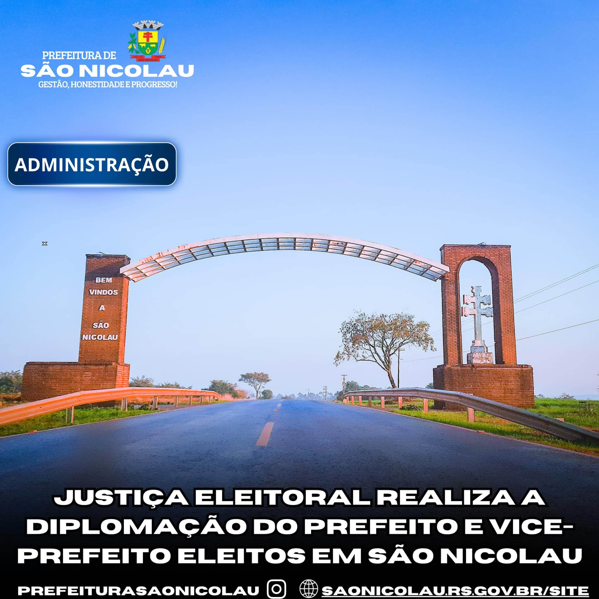 <p>JUSTI&Ccedil;A ELEITORAL REALIZA A DIPLOMA&Ccedil;&Atilde;O DO PREFEITO E VICE-PREFEITO ELEITOS EM S&Atilde;O NICOLAU</p>