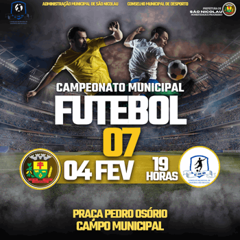 <p>PRIMEIRA RODADA DO CAMPEONATO MUNICIPAL DE FUTEBOL 07 INICIA NO DIA 04 DE FEVEREIRO</p>