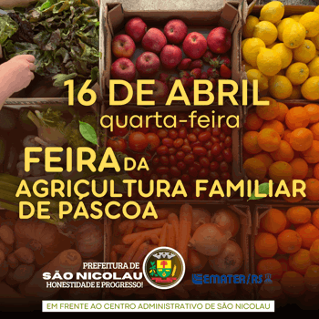 <p>FEIRA DA AGRICULTURA FAMILIAR DE P&Aacute;SCOA SER&Aacute; NESTA QUARTA-FEIRA (16)</p>