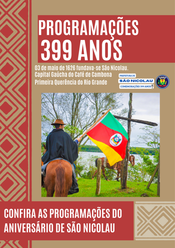 <p>EVENTOS DE COMEMORA&Ccedil;&Atilde;O AOS 399 ANOS DE S&Atilde;O NICOLAU</p>