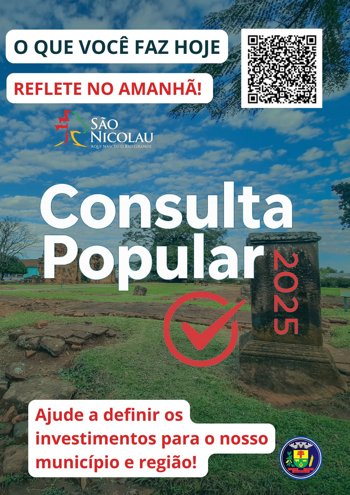 <div dir="auto">S&atilde;o Nicolau convida a comunidade a participar da Consulta Popular 2025</div>
<div dir="auto">&nbsp;</div>