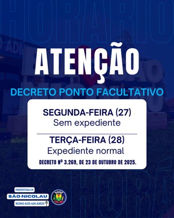 <p>Decreto transfere ponto facultativo e suspende aulas na Rede Municipal de Ensino na segunda-feira (27)</p>