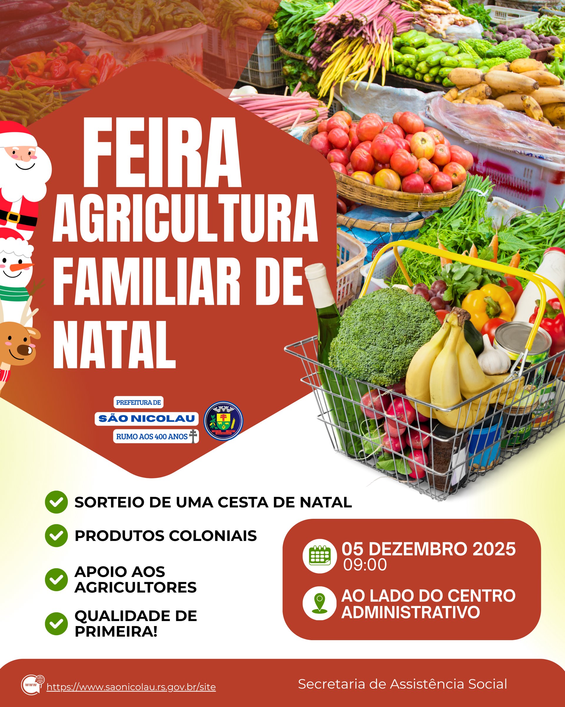 <p>Feira de Natal da Agricultura Familiar movimenta S&atilde;o Nicolau nesta sexta-feira (05)</p>