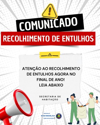 <p>SECRETARIA DE HABITA&Ccedil;&Atilde;O INFORMA QUANTO RECOLHIMENTO DE ENTULHOS</p>