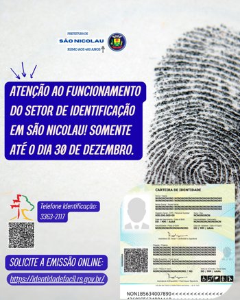 <p>COMUNICADO &ndash; SETOR DE IDENTIFICA&Ccedil;&Atilde;O</p>