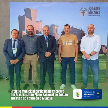 <p><strong>📢 O Prefeito Municipal est&aacute; em Bras&iacute;lia participando de encontro sobre Plano Nacional de Gest&atilde;o Tur&iacute;stica do Patrim&ocirc;nio Mundial</strong></p>