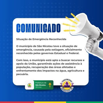 <strong>📢 Situação de Emergência Reconhecida</strong>