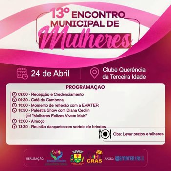 <strong>📢 XIII ENCONTRO MUNICIPAL DA MULHER</strong>