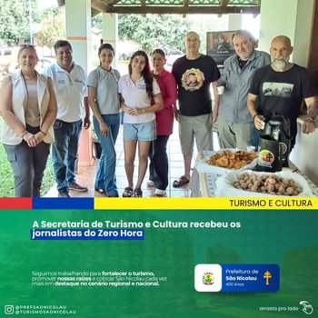 <strong>📢 A Secretaria de Turismo e Cultura recebeu os jornalistas do Zero Hora (Porto Alegre)</strong>