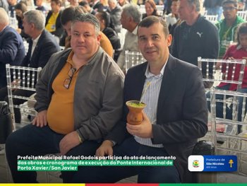 <strong>📢 Prefeito Municipal esteve presente no ato de lançamento da Ponte Internacional de Porto Xavier/San Javier</strong>