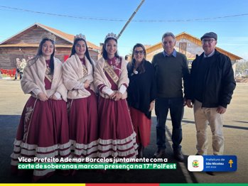 <strong>📢 Vice-Prefeito Ademar Barcelos, acompanhado da corte de soberanas, marcou presen&ccedil;a na 17&ordf; PolFest</strong>